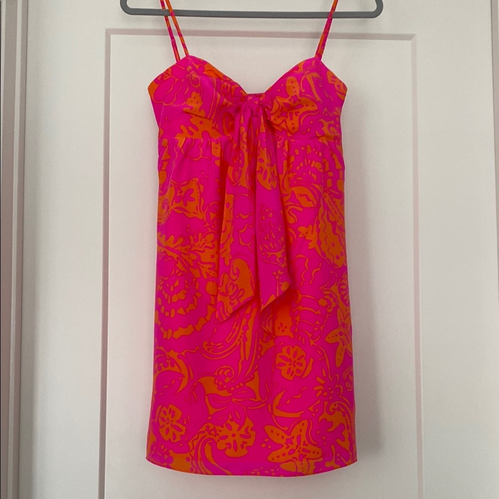 Lilly Pulitzer Pink and Orange Mini Dress size 2 dress fully lined
